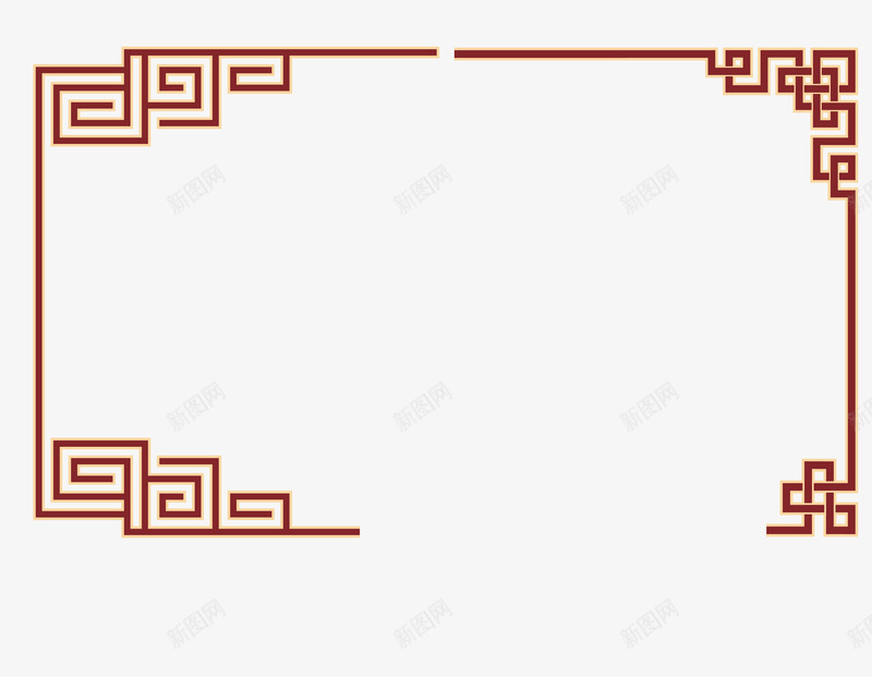 中式直角雕花矢量图ai免抠素材_新图网 https://ixintu.com 中国风 屏风 花纹 镂空 雕刻 矢量图