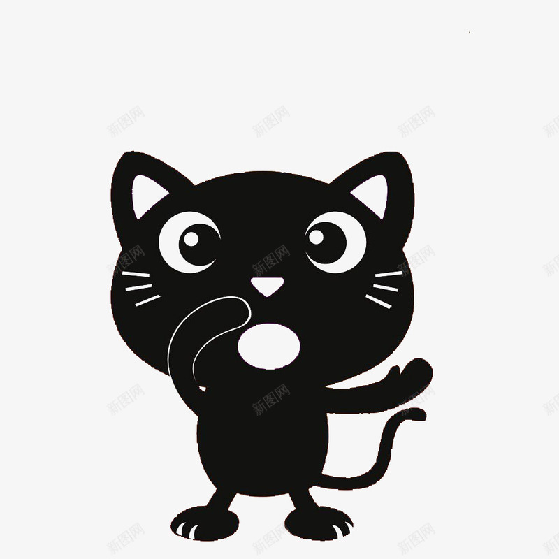 卡通黑色张大嘴巴可爱的猫图标png_新图网 https://ixintu.com 卡通的 可爱表情 小可爱 惹人喜欢 猫咪 萌萌的 萌萌的小可爱