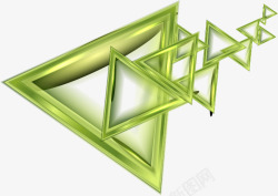 绿色三角形框素材