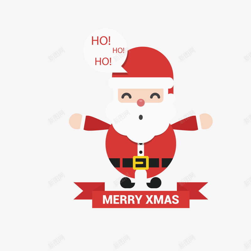 红色圣诞老人图标png_新图网 https://ixintu.com 吊旗 喜庆 图标 圣诞 字母 微笑 红色 老人 英文