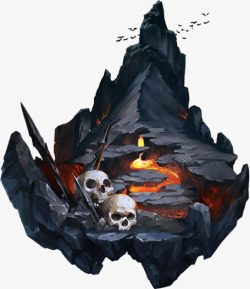 骷髅岛火焰岛游戏场景高清图片