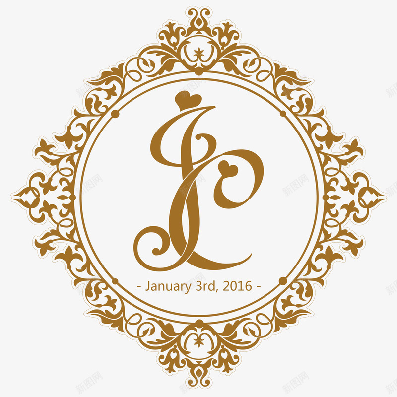 婚礼logo图标png_新图网 https://ixintu.com JC 婚礼logo 婚礼logo图片下载 婚礼logo模板下载 字母logo 欧式边框