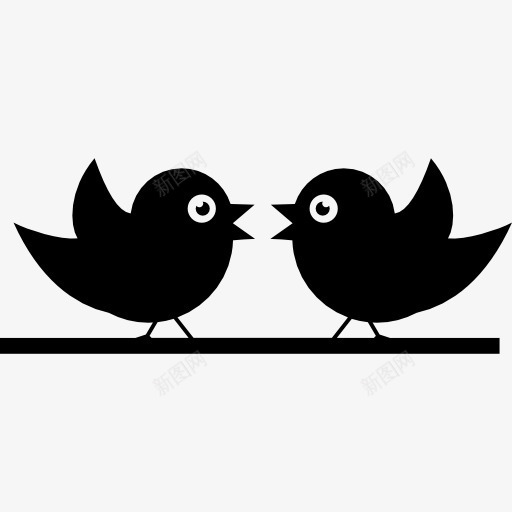 鸟夫妇图标png_新图网 https://ixintu.com 两 侧面看 动物 夫妇 鸟 鸟包 鸟类 黑色