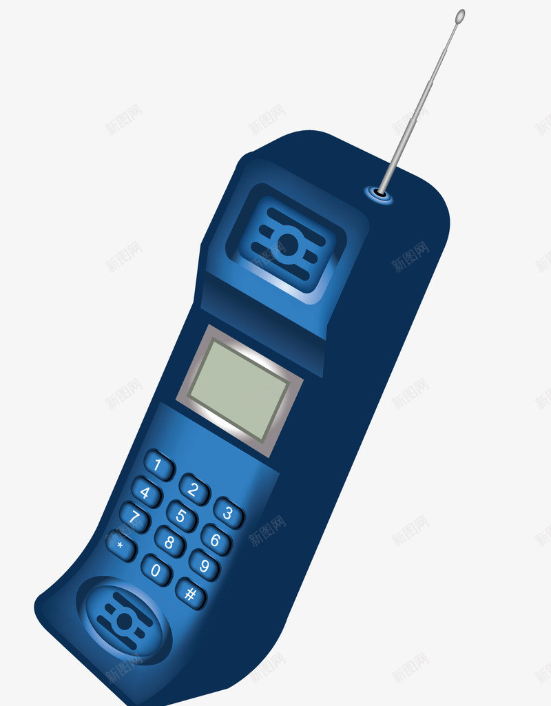 蓝色电话矢量图ai免抠素材_新图网 https://ixintu.com 大哥大 手拿电话 手机 电话 矢量素材 蓝色电话 矢量图