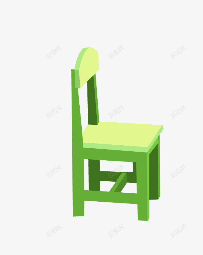 卡通绿色凳子png免抠素材_新图网 https://ixintu.com 卡通 座凳 木板