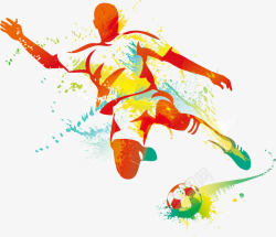 足球动作剪影足球运动员高清图片
