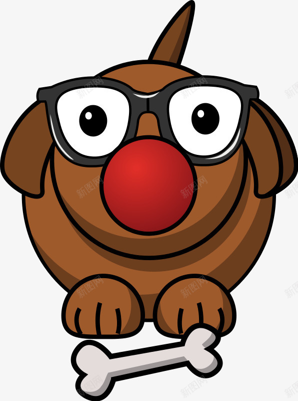 戴眼镜的卡通棕色小狗png免抠素材_新图网 https://ixintu.com 戴眼镜 棕色的狗 狗 眼镜