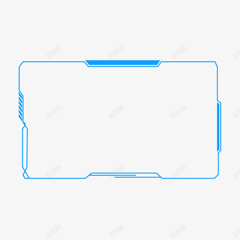 蓝色科技方框png免抠素材_新图网 https://ixintu.com 图形框 图形框框 方 科技 线 蓝