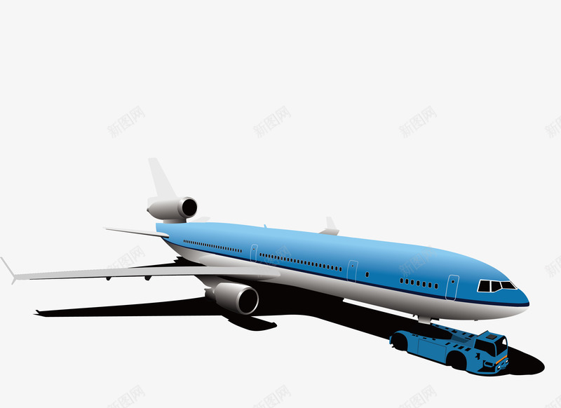 即将起飞的飞机png免抠素材_新图网 https://ixintu.com 乘客 矢量飞机 航道 蓝色飞机 飞机场