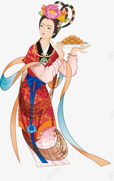 嫦娥png免抠素材_新图网 https://ixintu.com 古代美女 嫦娥 月饼