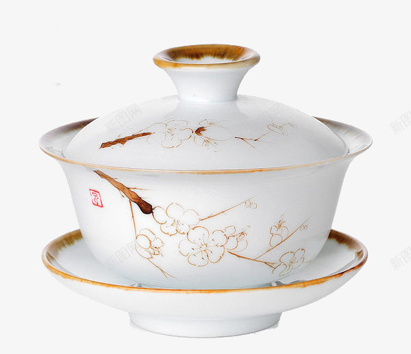 带盖瓷器茶碗png免抠素材_新图网 https://ixintu.com 带盖茶杯 瓷器茶具 白瓷碗 茶具实物