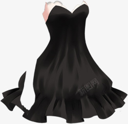 黑色漫画性感裙子素材