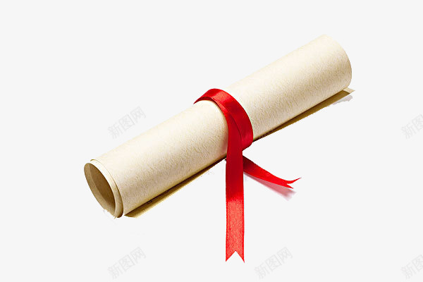 白色卷纸png免抠素材_新图网 https://ixintu.com 丝带 卷纸 卷起的毕业证奖状卷纸 卷轴 白色 红色