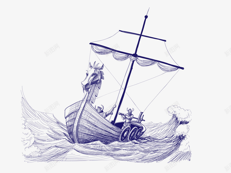 素描海上的船png免抠素材_新图网 https://ixintu.com EPS免抠 大图免抠 手绘 海水 素描 船 风景 高清免抠