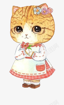 打扮的很好看的猫咪png免抠素材_新图网 https://ixintu.com 卡通 可爱 手绘 猫咪