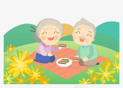 水彩老人素材