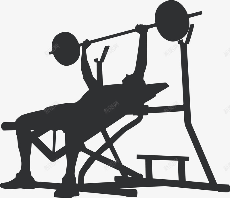 举重的男子剪影png免抠素材_新图网 https://ixintu.com 举重 人物剪影 健身 健身器材 运动 锻炼
