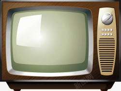 旋钮电视机复古电视机矢量图高清图片