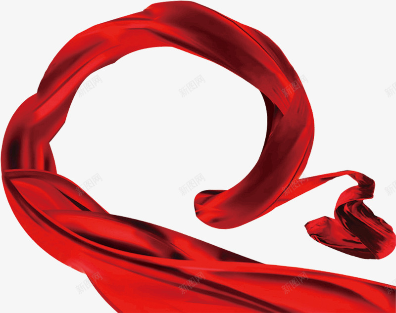 红飘带png免抠素材_新图网 https://ixintu.com 动态飘带 红布 红绸 红色 织带 飘带