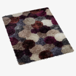 浅色绒毛地毯方形花纹北欧地毯高清图片