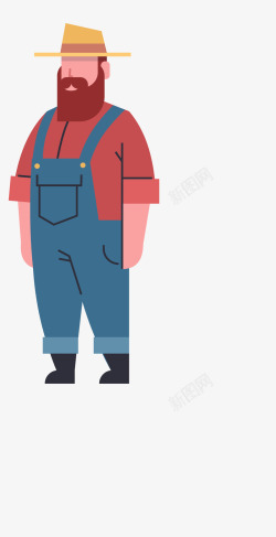 粉色背带裤穿着农夫衣服的男子高清图片