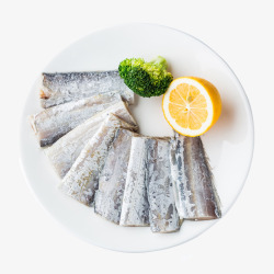 水产食材东海带鱼段微距特写高清图片