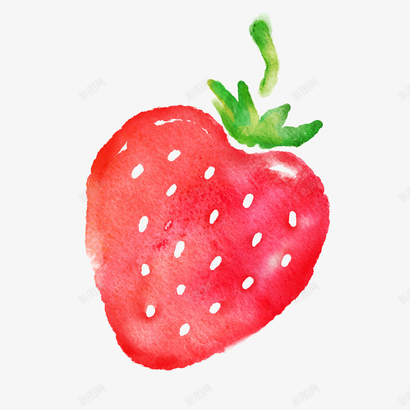 红色手绘草莓png免抠素材_新图网 https://ixintu.com 手绘 植物 水彩 水果 水粉 草莓 食物