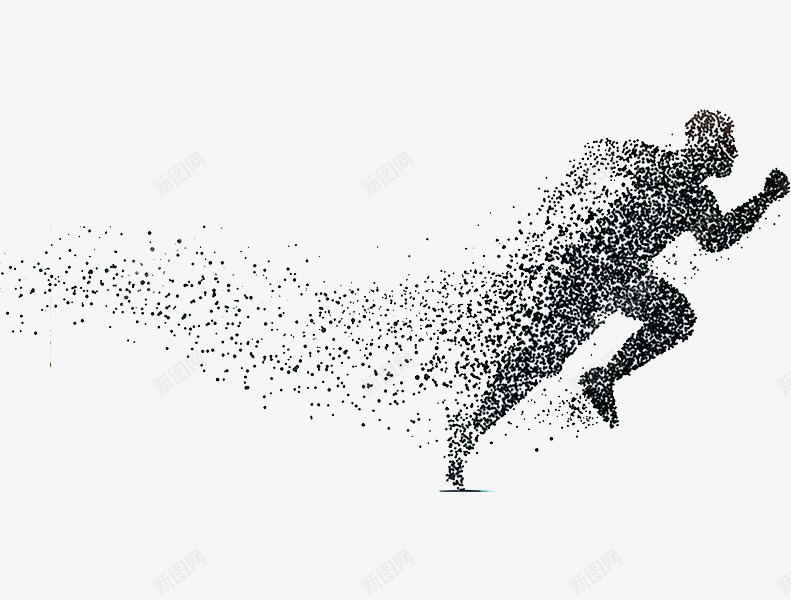 奔跑的人png免抠素材_新图网 https://ixintu.com 人类 像素 奔向希望素材 斑点 生命 行走 运动 速度 黑白