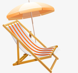 阳光明媚滩躺椅高清图片