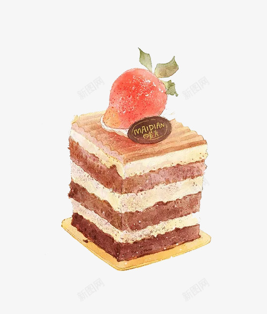 一块巧克力草莓蛋糕png免抠素材_新图网 https://ixintu.com 乳制品 千层糕 多层 夹心 奶油 点心 甜品 糕点 美食 草莓 蛋糕 食物