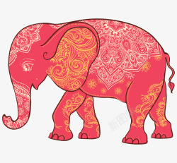卡通手绘文艺简约大象动物插画设素材