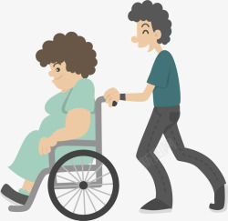 残障卡通坐轮椅人物插画高清图片