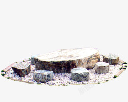 青蛙石头造型石墩石桌高清图片