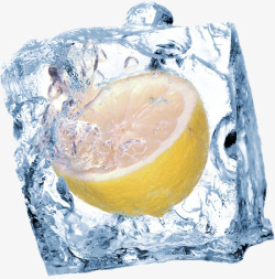 绿色饮料食品铁罐子夏季创意冷饮冰块创意水果柠檬高清图片