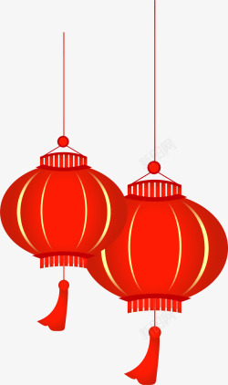 中国民族红色中国风灯笼挂饰高清图片