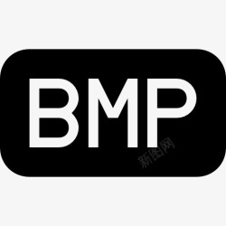 bmpBMP图像文件接口符号的黑色圆角矩形图标高清图片