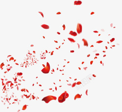 飘洒红色花瓣元素素材