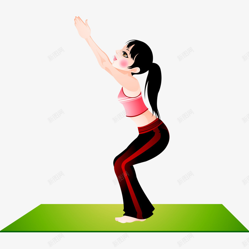 马尾少女练习瑜伽png免抠素材_新图网 https://ixintu.com 少女 练习瑜伽 马尾 马尾少女练习瑜伽
