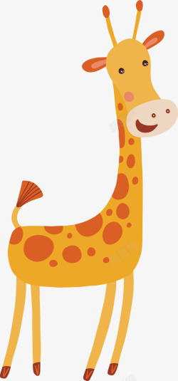 儿童画册插画手绘卡通可爱长颈鹿高清图片