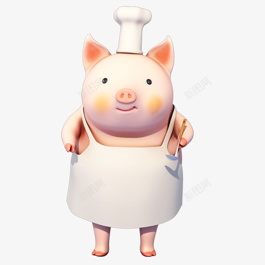 白色厨师小猪元素png免抠素材_新图网 https://ixintu.com C4D 光泽 厨师 围裙 小猪 帽子 白色 立体 美食