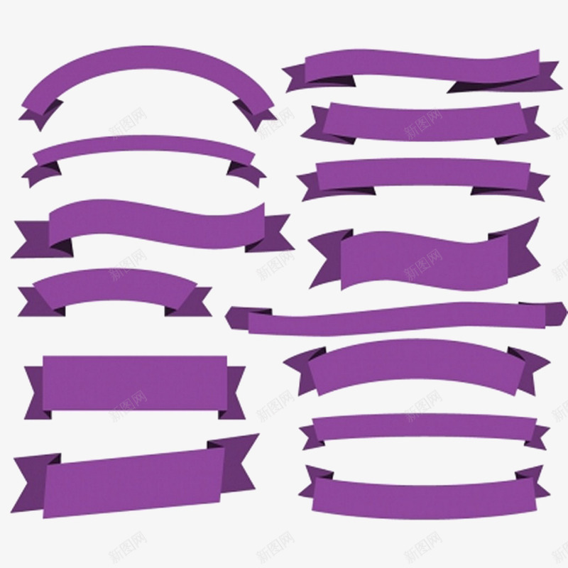 紫色丝带标签png免抠素材_新图网 https://ixintu.com 丝带 标签 紫色 装饰