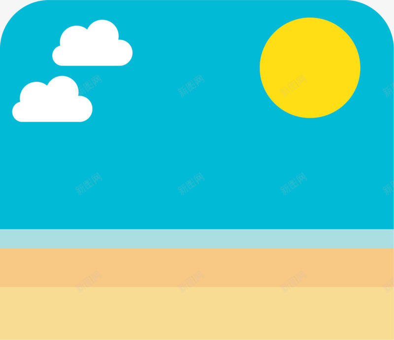蓝色卡通沙滩海水png免抠素材_新图网 https://ixintu.com 6月8号 世界海洋日 大海 沙滩 海天一色 海滩 自然