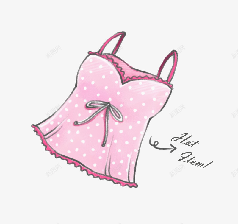 一件睡衣png免抠素材_新图网 https://ixintu.com 卡通 可爱的 手绘 漂亮的 睡衣 粉色的 衣服