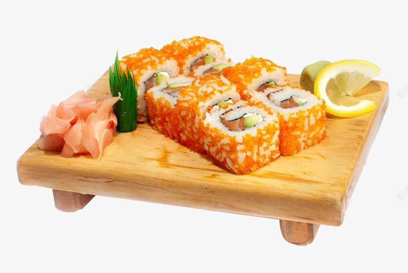木板上的寿司png免抠素材_新图网 https://ixintu.com 实物 寿司 木板 食物