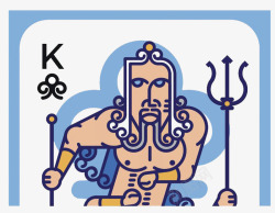 扑克牌K门神符号素材