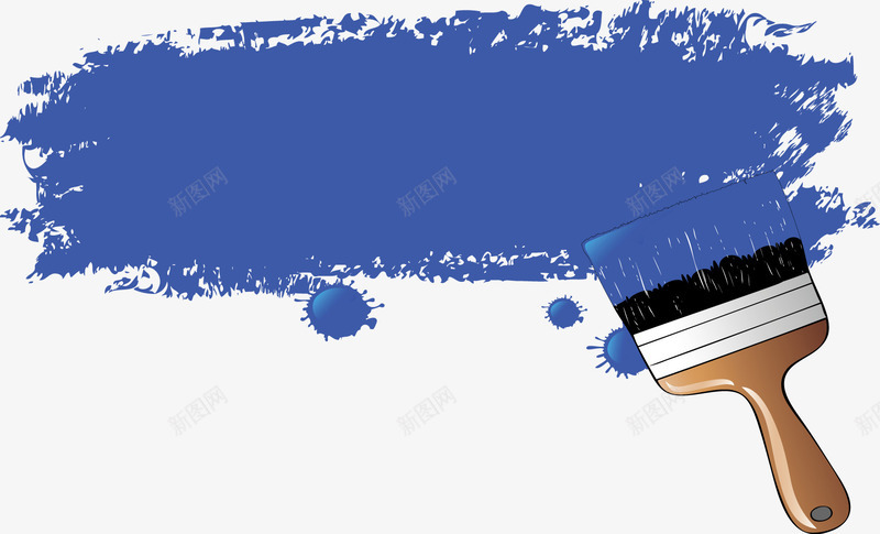 蓝色油漆刷子卡通png免抠素材_新图网 https://ixintu.com 刷子 卡通 油漆 素材 蓝色