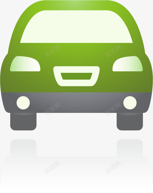 绿色小汽车图标png_新图网 https://ixintu.com UI 卡通 图标 手绘 汽车 绿色车 轿车