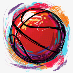球体背景手绘篮球高清图片