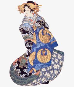 宫装妇女日本宫装女子图高清图片