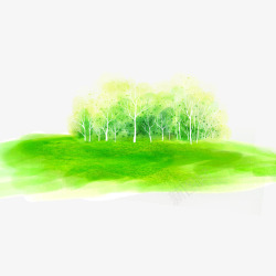世界湿地绿色卡通世界湿地日手绘树林森林高清图片